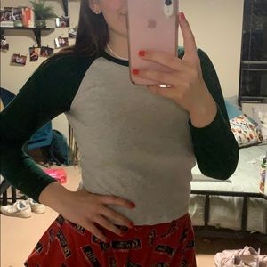 Green Baseball Tee- long sleeve (Brandy Melville)